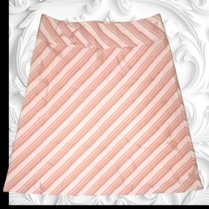 Banana Republic Mini Satin Peach Striped Skirt Size 10